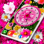 Приложение Аналоговые часы с цветами на Андроид