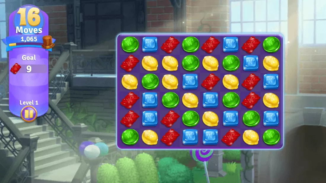Скриншот #1 из игры Wonka's World of Candy – Match 3