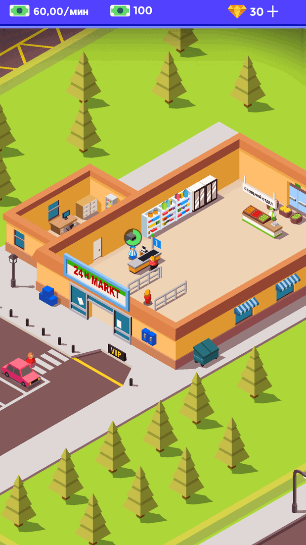 Скриншот #1 из игры Idle Supermarket Tycoon - Tiny Shop Game