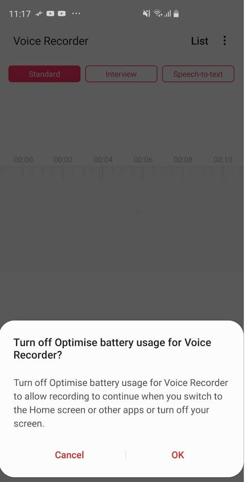 Скриншот #1 из программы Samsung Voice Recorder