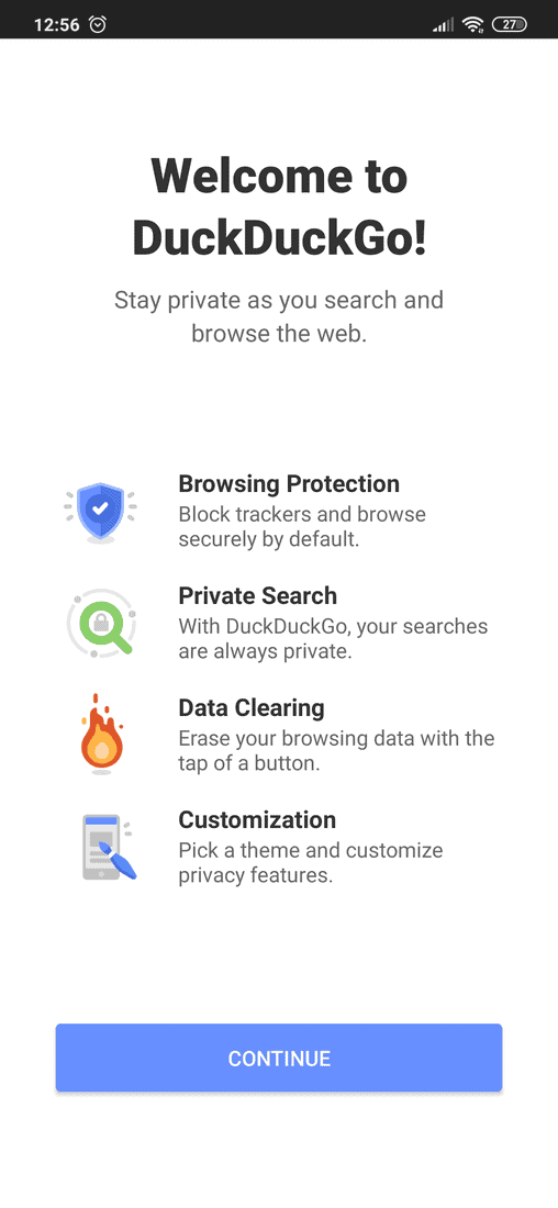 Скриншот #1 из программы DuckDuckGo Privacy Browser
