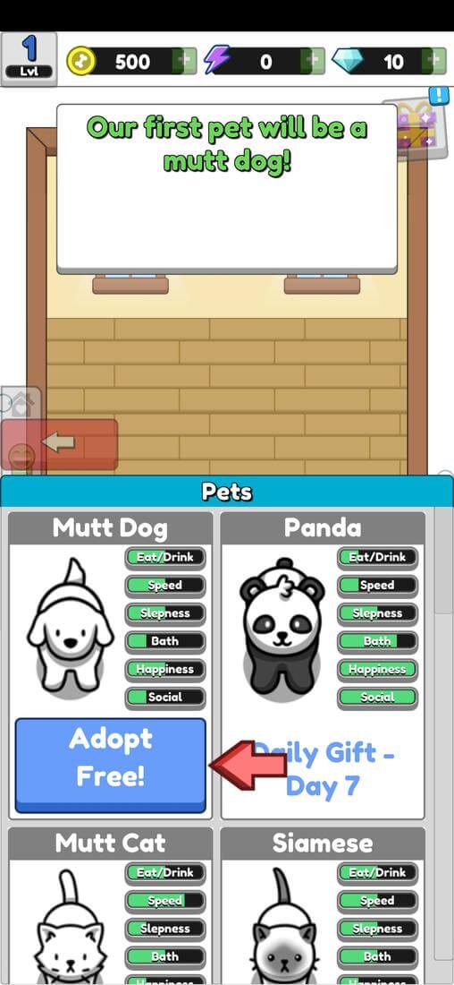 Скриншот #1 из игры Pet Idle