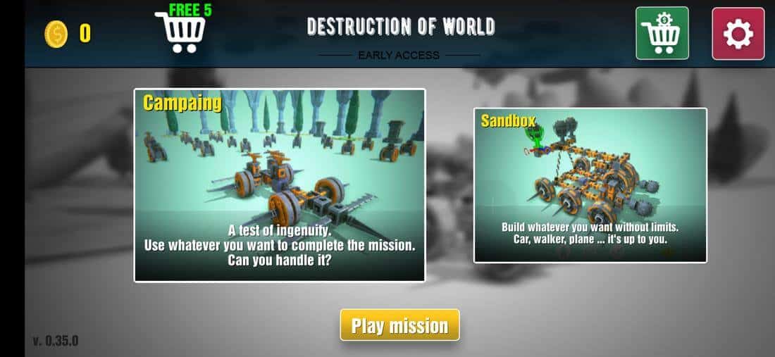 Скриншот #1 из игры Destruction Of World : Physical Sandbox