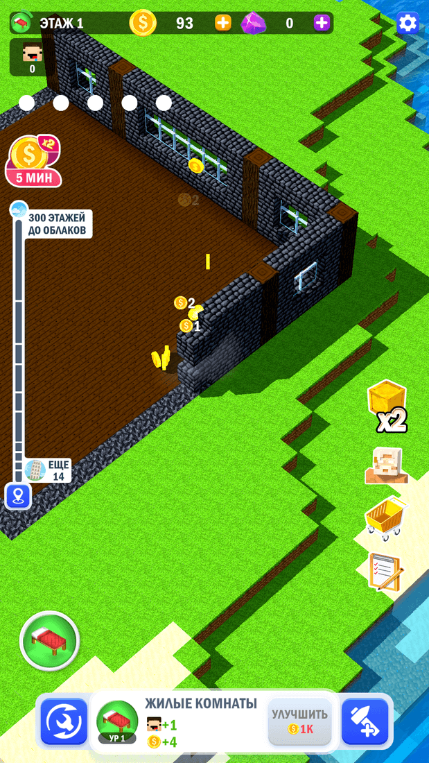 Скриншот #1 из игры Tower Craft 3D - Idle Block Building Game