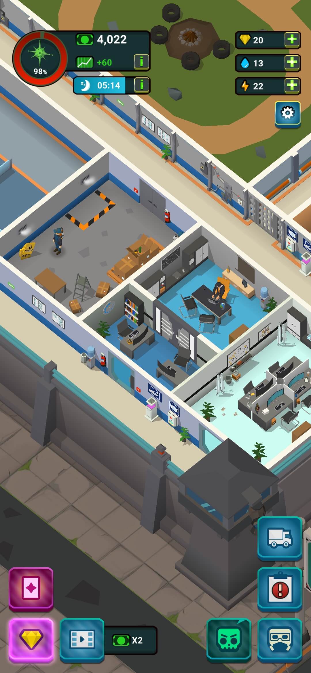 Скриншот #1 из игры Idle Zombie Hospital Tycoon: Management Game