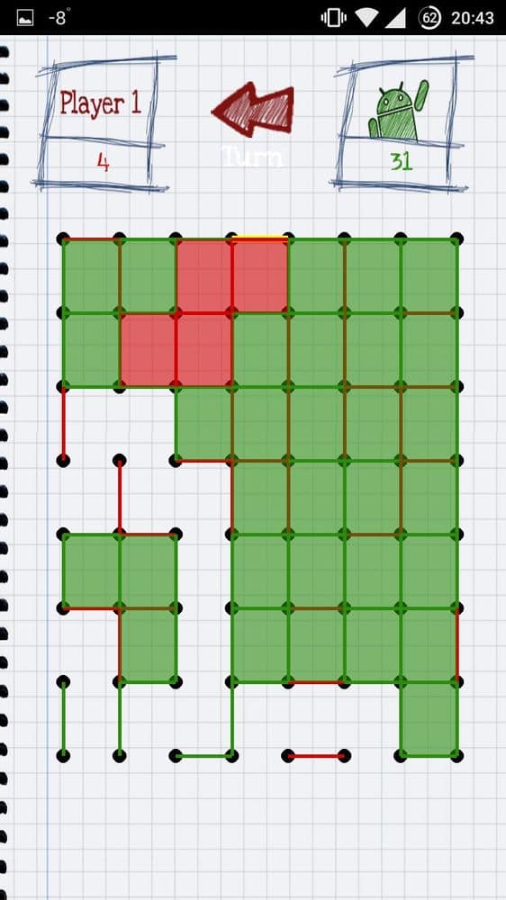 Скриншот #1 из игры Dots & Boxes (Точки и Коробки)