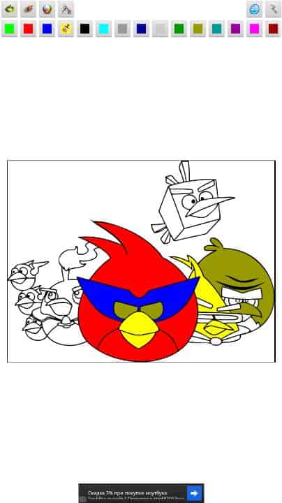 Скриншот #1 из игры Angry Birds Раскраска